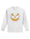Scary Glow Evil Jack O Lantern Pumpkin Adult Long Sleeve Shirt-Long Sleeve Shirt-TooLoud-White-Small-Davson Sales