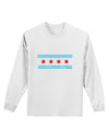 Distressed Chicago Flag Design Adult Long Sleeve Shirt by TooLoud-Long Sleeve Shirt-TooLoud-White-Small-Davson Sales