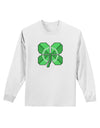 Pixel Four Leaf Clover Adult Long Sleeve Shirt-Long Sleeve Shirt-TooLoud-White-Small-Davson Sales