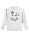 Cute Bunny Face Adult Long Sleeve Shirt-Long Sleeve Shirt-TooLoud-White-Small-Davson Sales