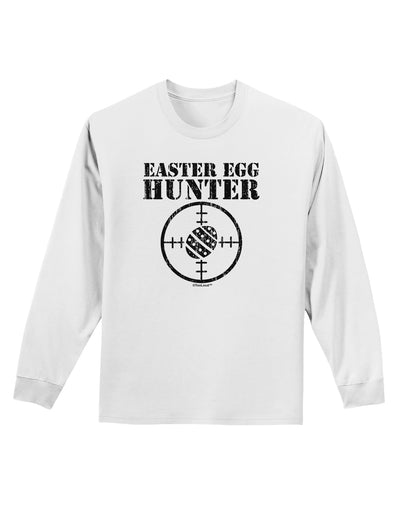 Easter Egg Hunter Distressed Adult Long Sleeve Shirt by TooLoud-Long Sleeve Shirt-TooLoud-White-Small-Davson Sales