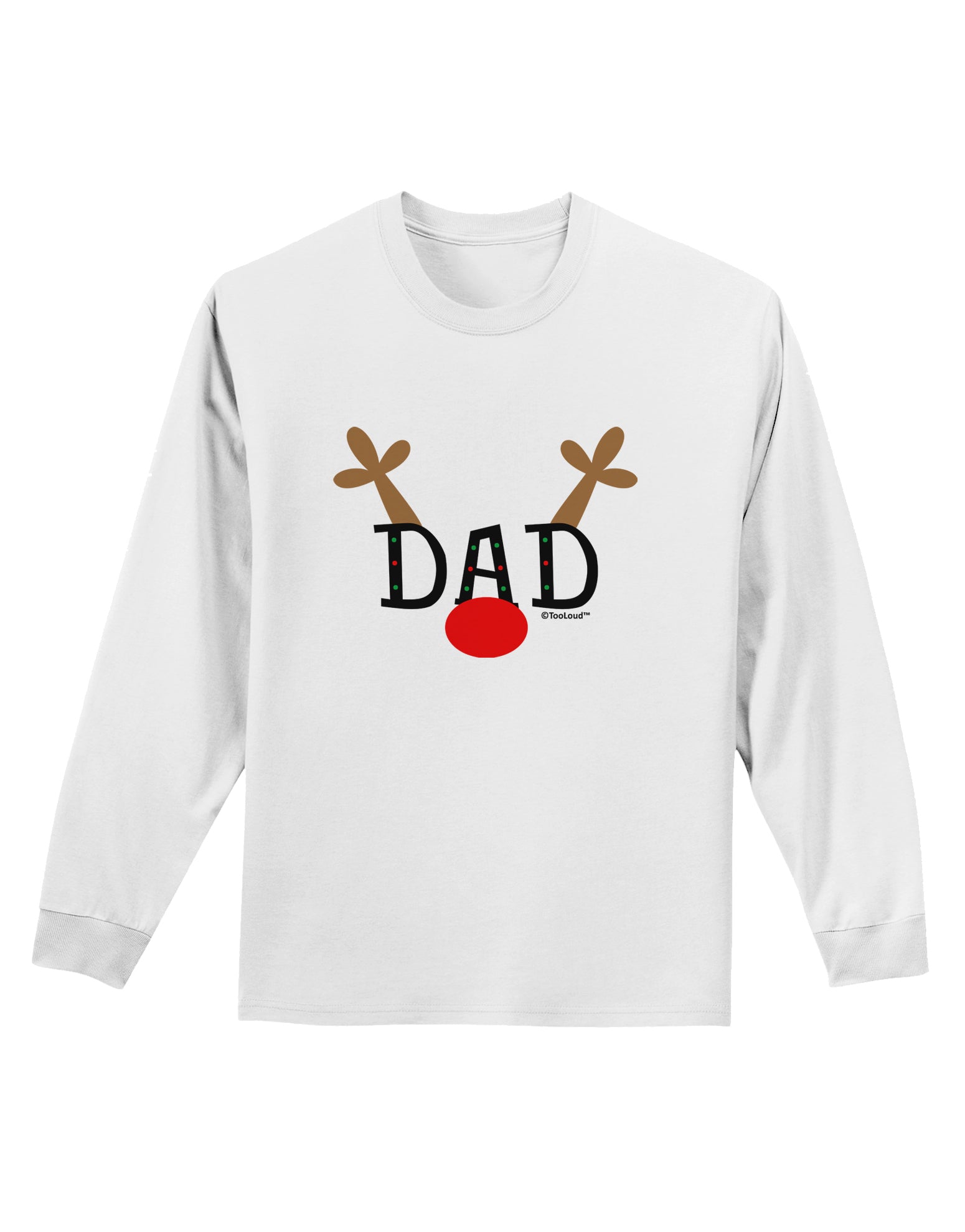 Matching Family Christmas Design - Reindeer - Dad Adult Long Sleeve Shirt by TooLoud-Long Sleeve Shirt-TooLoud-White-Small-Davson Sales