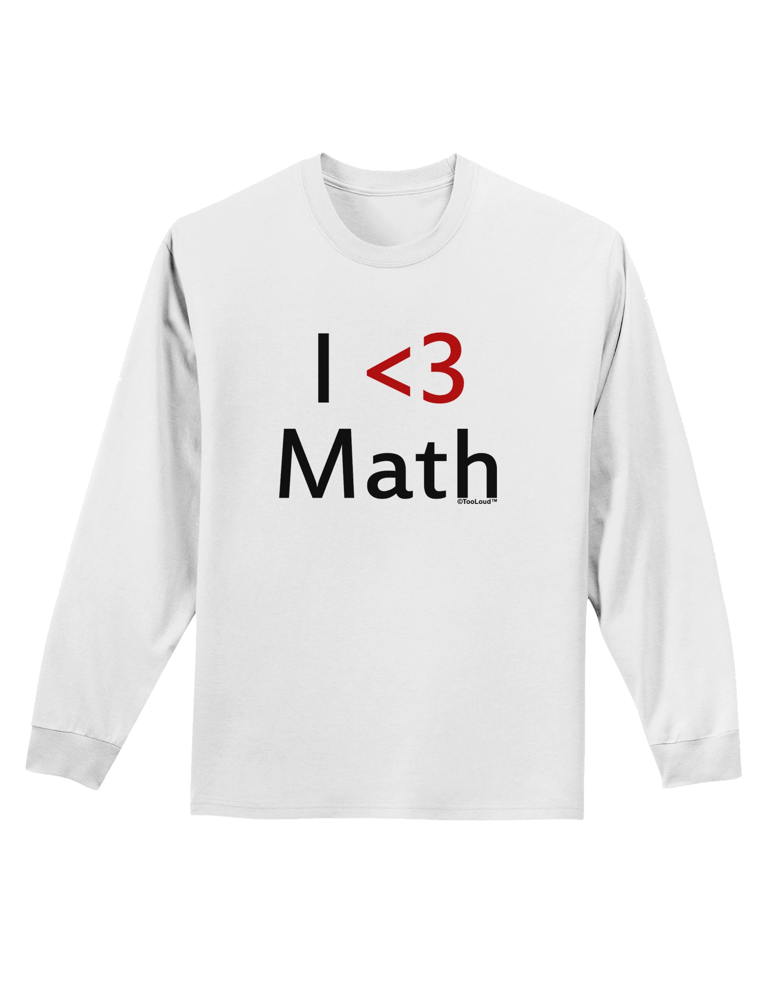 I Heart Math Adult Long Sleeve Shirt by TooLoud-Long Sleeve Shirt-TooLoud-White-Small-Davson Sales