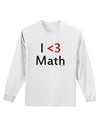I Heart Math Adult Long Sleeve Shirt by TooLoud-Long Sleeve Shirt-TooLoud-White-Small-Davson Sales