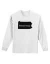 Pennsylvania - United States Shape Adult Long Sleeve Shirt by TooLoud-Long Sleeve Shirt-TooLoud-White-Small-Davson Sales