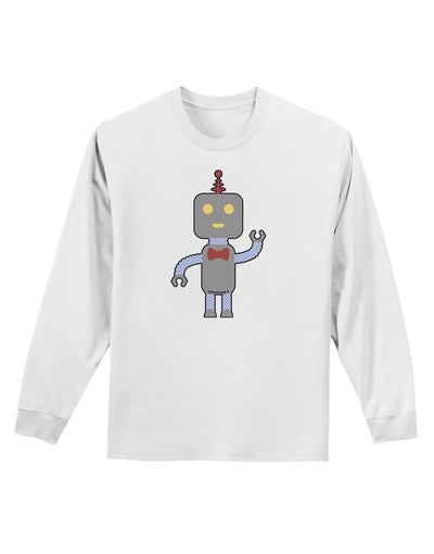 Cute Robot Male Adult Long Sleeve Shirt-Long Sleeve Shirt-TooLoud-White-Small-Davson Sales