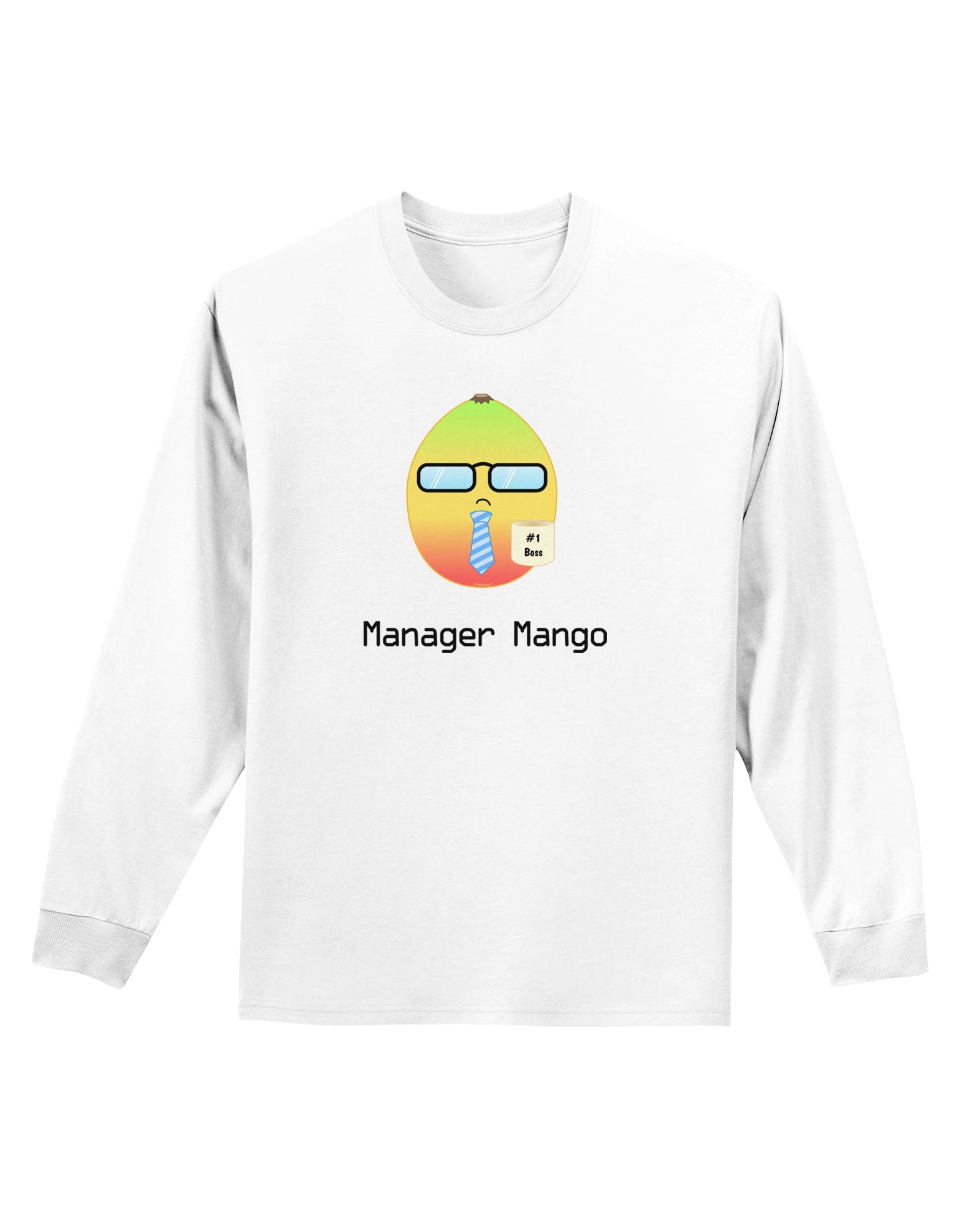 Manager Mango Text Adult Long Sleeve Shirt-Long Sleeve Shirt-TooLoud-White-Small-Davson Sales