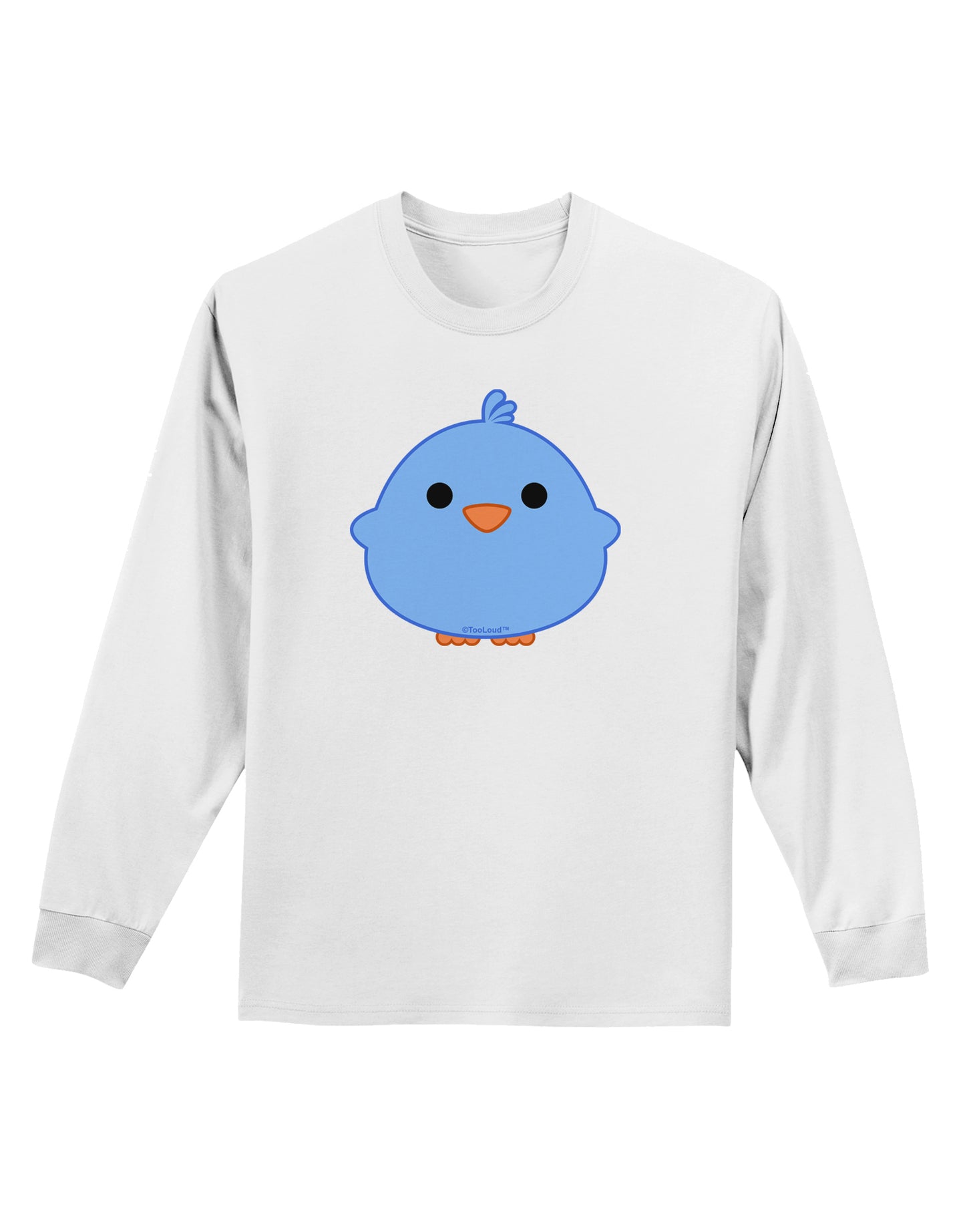 Cute Little Chick - Blue Adult Long Sleeve Shirt by TooLoud-Long Sleeve Shirt-TooLoud-White-Small-Davson Sales
