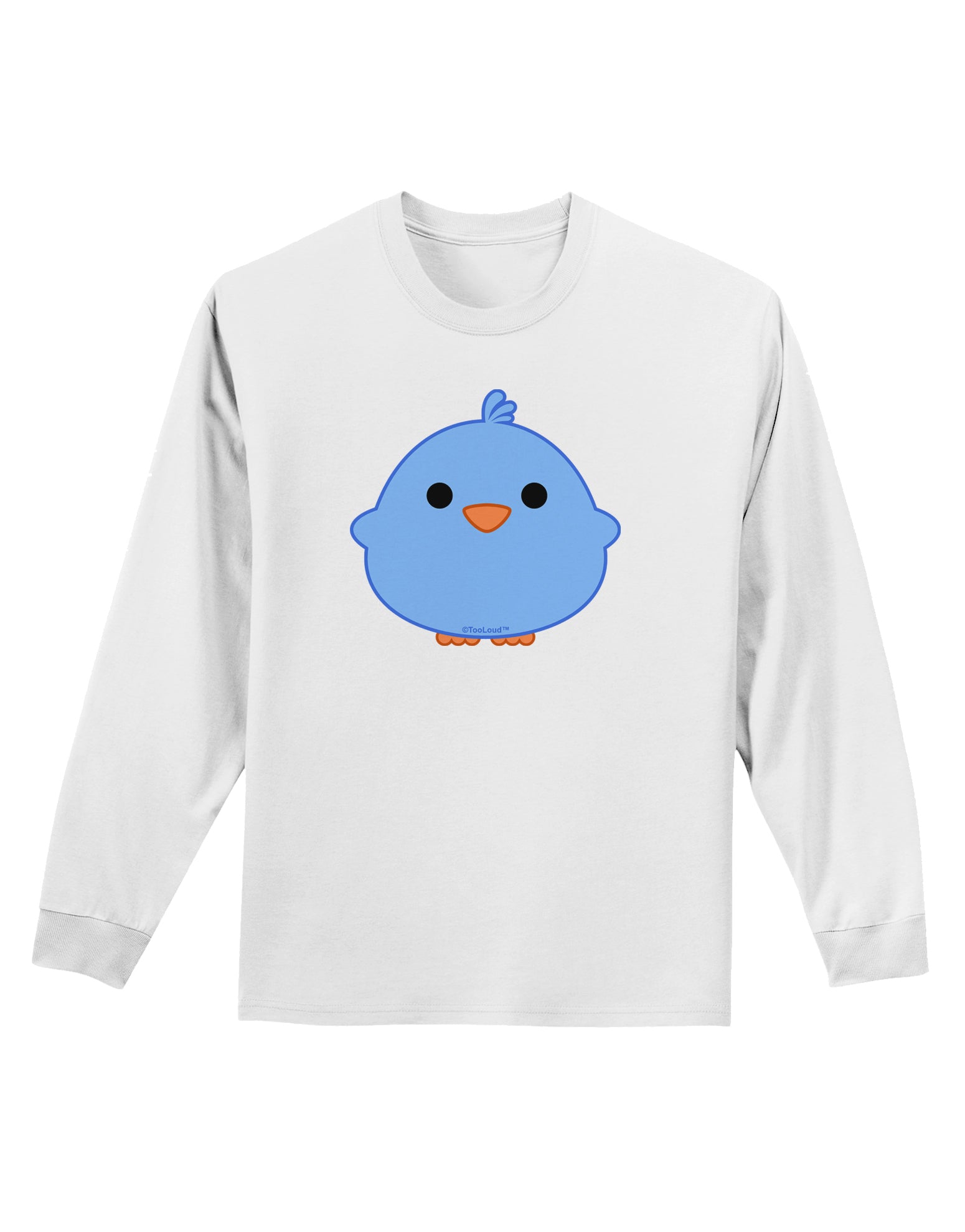 Cute Little Chick - Blue Adult Long Sleeve Shirt by TooLoud-Long Sleeve Shirt-TooLoud-White-Small-Davson Sales