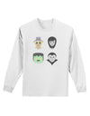 Four Lil Monsters - Halloween Design Adult Long Sleeve Shirt-Long Sleeve Shirt-TooLoud-White-Small-Davson Sales