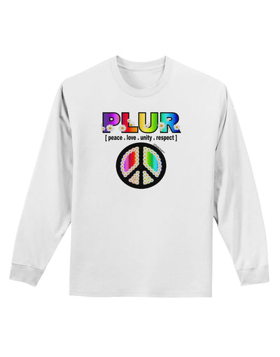 PLUR Rainbow Adult Long Sleeve Shirt-Long Sleeve Shirt-TooLoud-White-Small-Davson Sales