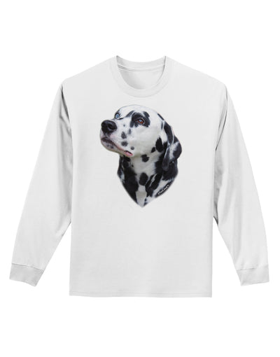 Dalmatian Portrait Adult Long Sleeve Shirt by TooLoud-Long Sleeve Shirt-TooLoud-White-Small-Davson Sales