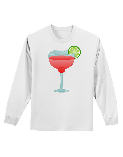 Red Margarita with Lime - Cinco de Mayo Adult Long Sleeve Shirt by TooLoud-Long Sleeve Shirt-TooLoud-White-Small-Davson Sales