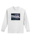 TooLoud What We Think Buddha Adult Long Sleeve Shirt-Long Sleeve Shirt-TooLoud-White-Small-Davson Sales