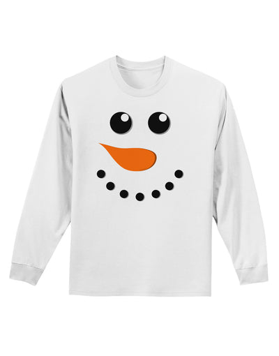 Snowman Face Christmas Adult Long Sleeve Shirt-Long Sleeve Shirt-TooLoud-White-Small-Davson Sales