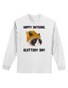 Gluttony Day Disgruntled Cat Adult Long Sleeve Shirt by-Long Sleeve Shirt-TooLoud-White-Small-Davson Sales