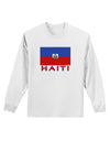 Haiti Flag Adult Long Sleeve Shirt-Long Sleeve Shirt-TooLoud-White-Small-Davson Sales