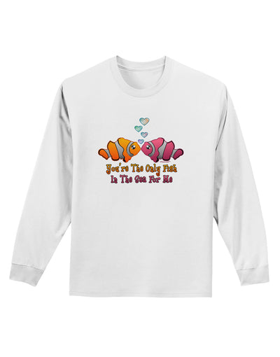 Kissy Clownfish Only Fish In The Sea Adult Long Sleeve Shirt-Long Sleeve Shirt-TooLoud-White-Small-Davson Sales