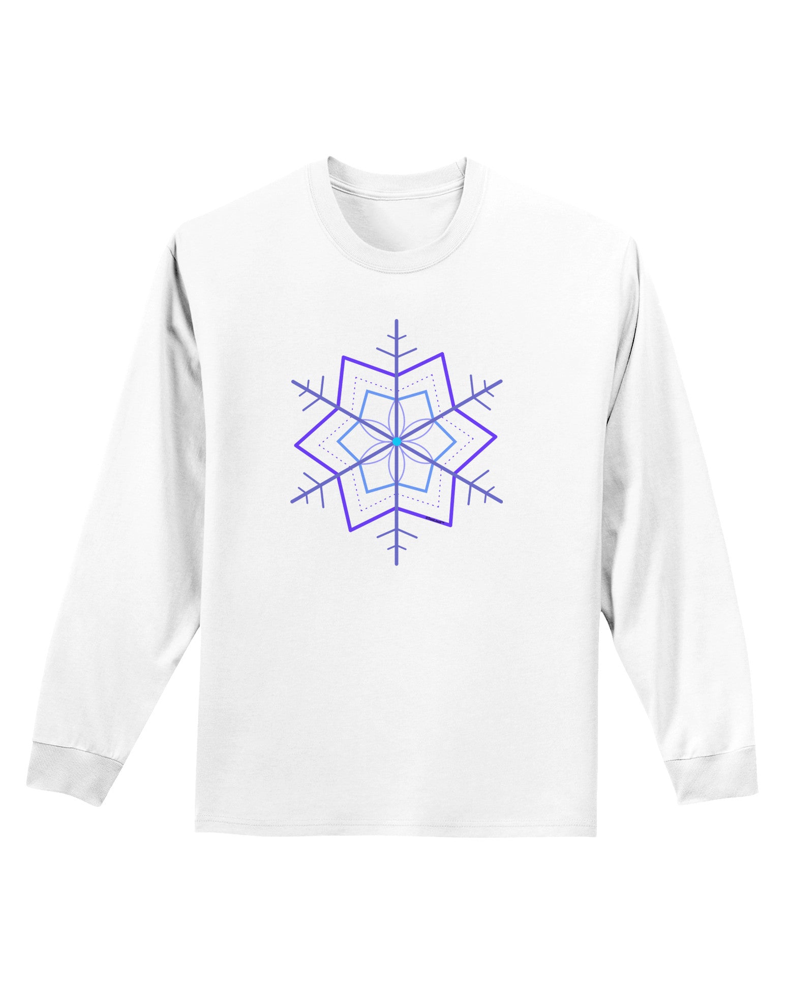 Snowflake Star Christmas Adult Long Sleeve Shirt-Long Sleeve Shirt-TooLoud-White-Small-Davson Sales