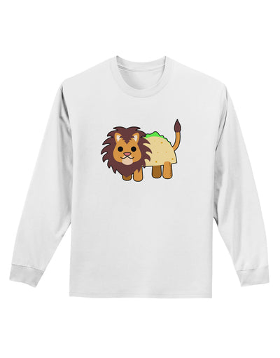 Cute Taco Lion Adult Long Sleeve Shirt-Long Sleeve Shirt-TooLoud-White-Small-Davson Sales