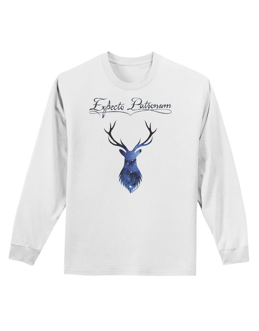 Expecto Patronum Space Stag Adult Long Sleeve Shirt-Long Sleeve Shirt-TooLoud-White-Small-Davson Sales