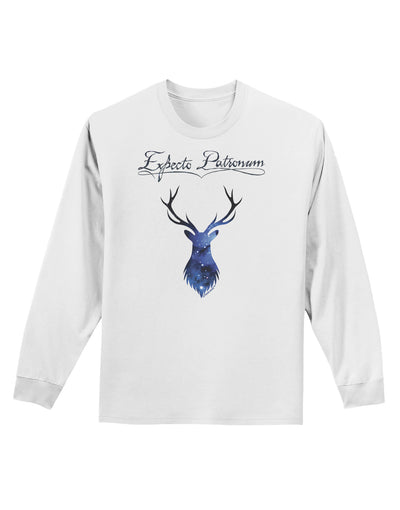 Expecto Patronum Space Stag Adult Long Sleeve Shirt-Long Sleeve Shirt-TooLoud-White-Small-Davson Sales