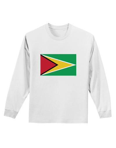 TooLoud Guyana Flag Adult Long Sleeve Shirt-Long Sleeve Shirt-TooLoud-White-Small-Davson Sales