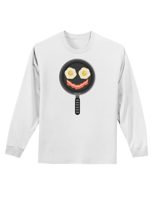 Eggs and Bacon Smiley Face Adult Long Sleeve Shirt by TooLoud-Long Sleeve Shirt-TooLoud-White-Small-Davson Sales