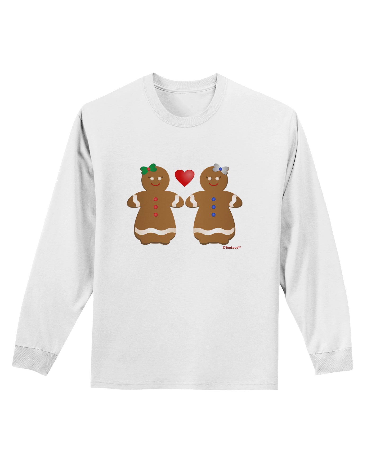 Gingerbread Woman Couple Adult Long Sleeve Shirt by TooLoud-Long Sleeve Shirt-TooLoud-White-Small-Davson Sales