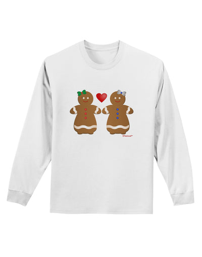 Gingerbread Woman Couple Adult Long Sleeve Shirt by TooLoud-Long Sleeve Shirt-TooLoud-White-Small-Davson Sales