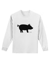 Pig Silhouette Design Adult Long Sleeve Shirt by TooLoud-Long Sleeve Shirt-TooLoud-White-Small-Davson Sales