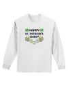 Pixel Happy St Patricks Day Adult Long Sleeve Shirt-Long Sleeve Shirt-TooLoud-White-Small-Davson Sales