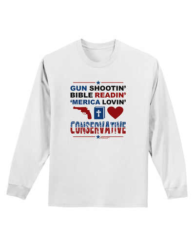 Gun Shootin' Conservative Adult Long Sleeve Shirt-Long Sleeve Shirt-TooLoud-White-Small-Davson Sales