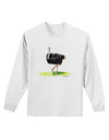 Ostrich Watercolor Adult Long Sleeve Shirt-Long Sleeve Shirt-TooLoud-White-Small-Davson Sales