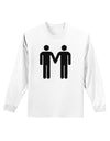 Gay Men Holding Hands Symbol Adult Long Sleeve Shirt-Long Sleeve Shirt-TooLoud-White-Small-Davson Sales