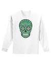 Version 5 Green Day of the Dead Calavera Adult Long Sleeve Shirt-Long Sleeve Shirt-TooLoud-White-Small-Davson Sales