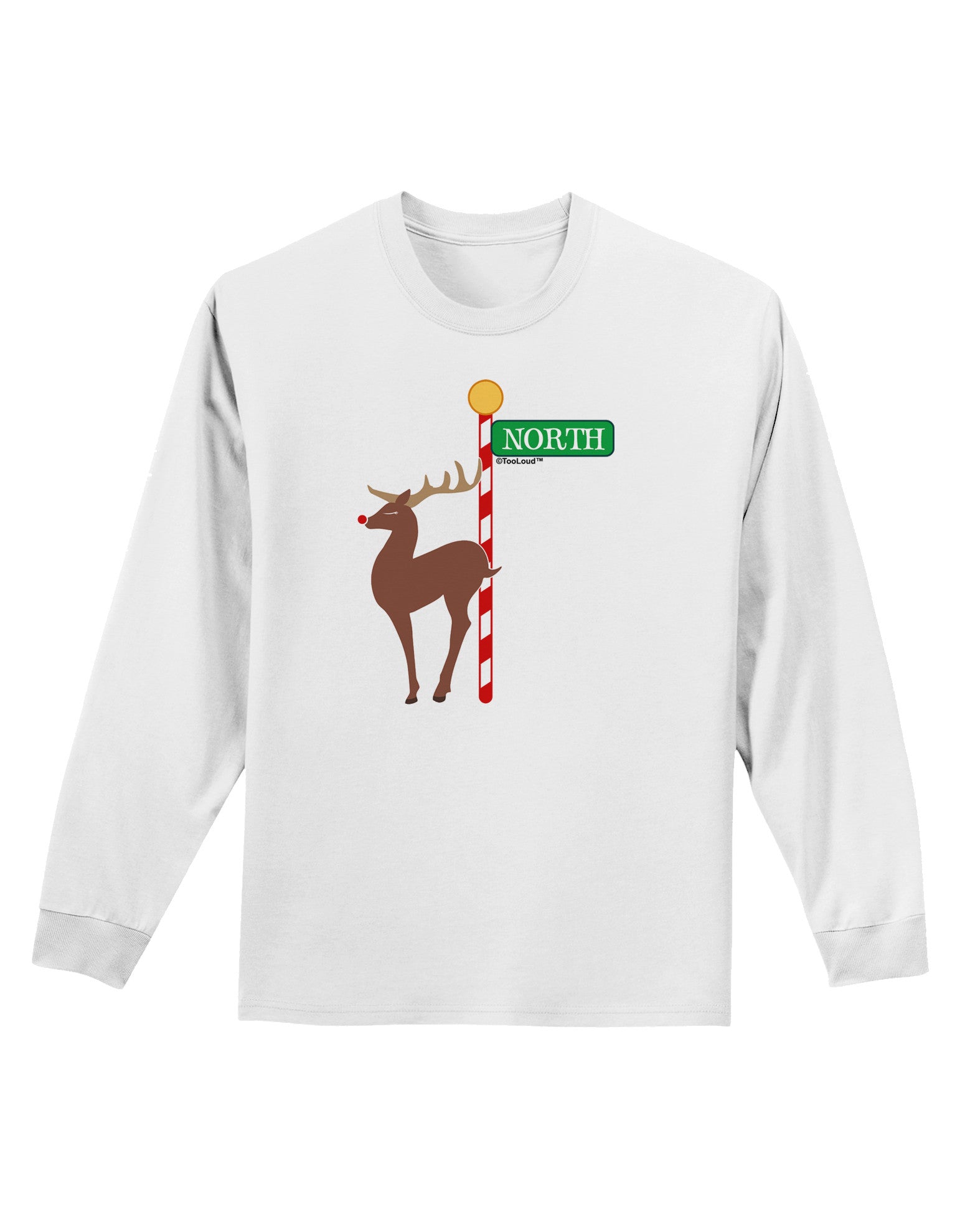 Rudolf Ratchet Reindeer Color Adult Long Sleeve Shirt-Long Sleeve Shirt-TooLoud-White-Small-Davson Sales