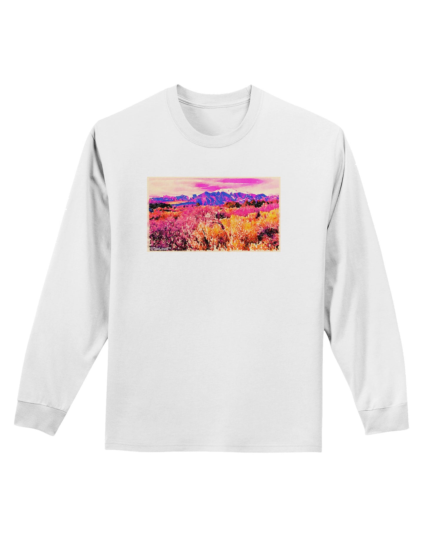 Colorful Colorado Mountains Adult Long Sleeve Shirt-Long Sleeve Shirt-TooLoud-White-Small-Davson Sales