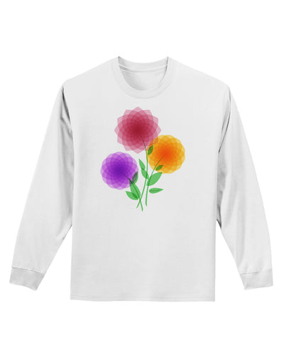 Crystal Dahlias Adult Long Sleeve Shirt-Long Sleeve Shirt-TooLoud-White-Small-Davson Sales