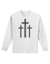 Three Cross Design - Easter Adult Long Sleeve Shirt by TooLoud-Long Sleeve Shirt-TooLoud-White-Small-Davson Sales