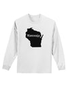 Wisconsin - United States Shape Adult Long Sleeve Shirt-Long Sleeve Shirt-TooLoud-White-Small-Davson Sales