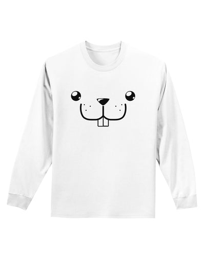 Kyu-T Face - Buckley the Beaver Adult Long Sleeve Shirt-Long Sleeve Shirt-TooLoud-White-Small-Davson Sales