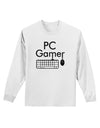 PC Gamer BnW Adult Long Sleeve Shirt-Long Sleeve Shirt-TooLoud-White-Small-Davson Sales