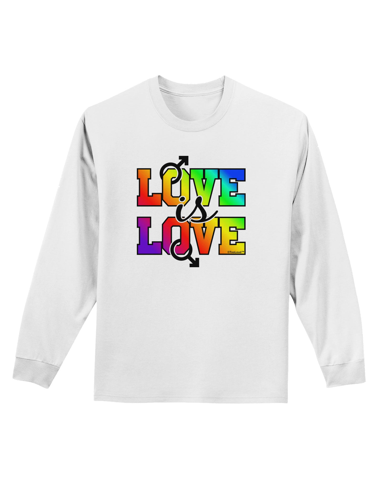 Love Is Love Gay Pride Adult Long Sleeve Shirt-Long Sleeve Shirt-TooLoud-White-Small-Davson Sales