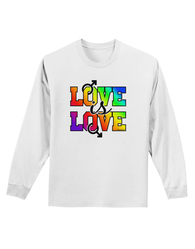 Love Is Love Gay Pride Adult Long Sleeve Shirt-Long Sleeve Shirt-TooLoud-White-Small-Davson Sales