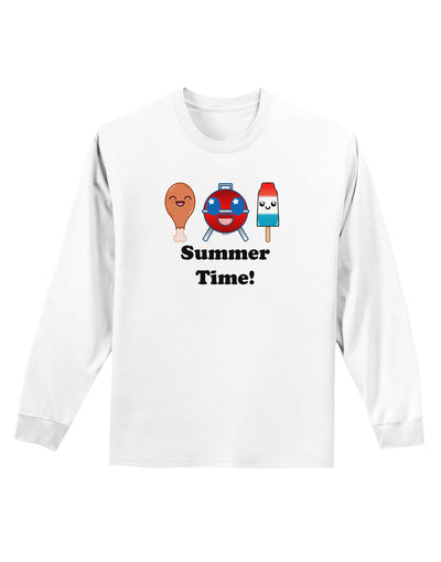 Summer Time Adult Long Sleeve Shirt-Long Sleeve Shirt-TooLoud-White-Small-Davson Sales