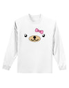 Kyu-T Face - Beartholomea Cute Girl Bear Adult Long Sleeve Shirt-Long Sleeve Shirt-TooLoud-White-Small-Davson Sales