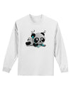 Cute Panda With Ear Buds Adult Long Sleeve Shirt-Long Sleeve Shirt-TooLoud-White-Small-Davson Sales