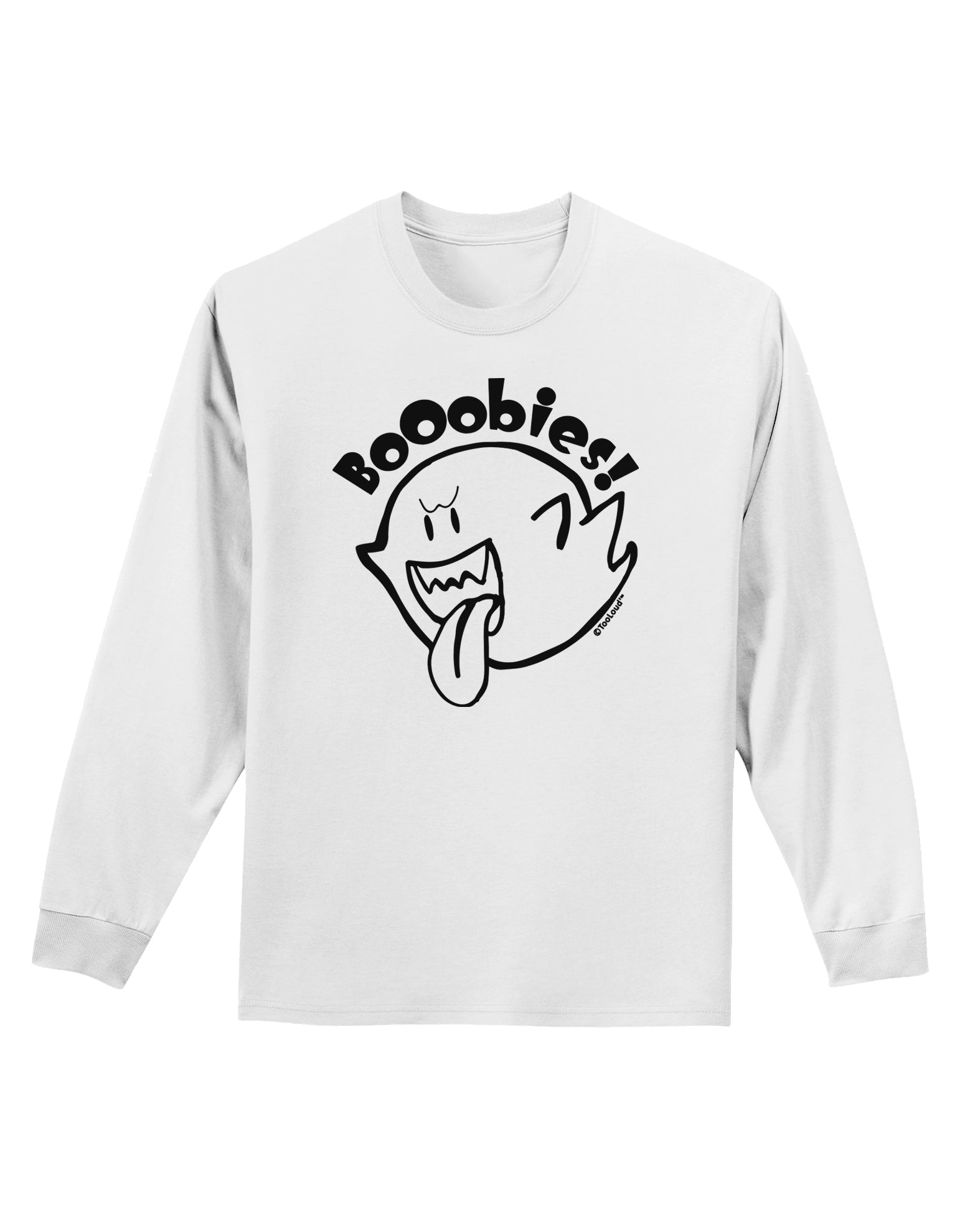 Booobies Adult Long Sleeve Shirt-Long Sleeve Shirt-TooLoud-White-Small-Davson Sales