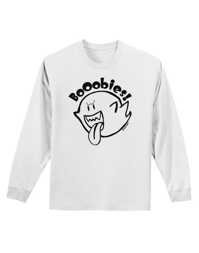 Booobies Adult Long Sleeve Shirt-Long Sleeve Shirt-TooLoud-White-Small-Davson Sales